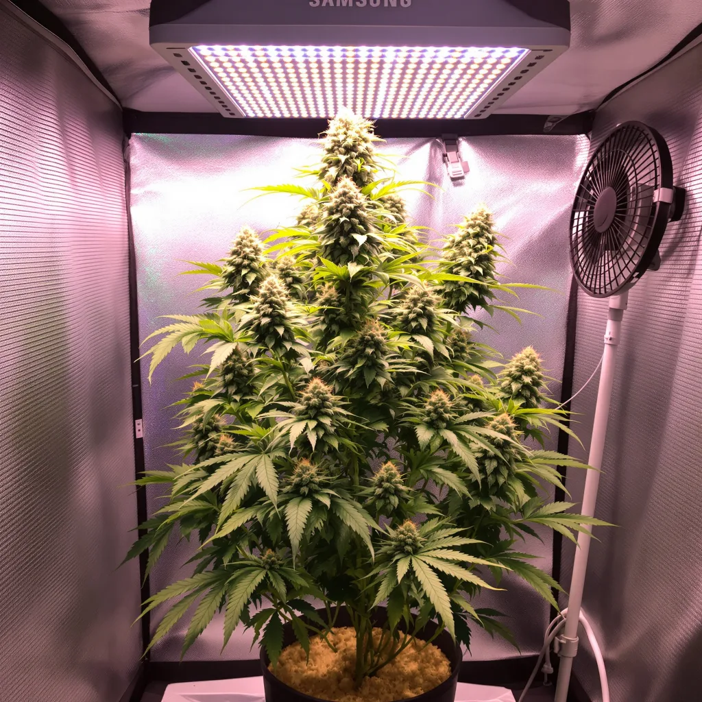 Godzilla Cookies 49% indica / 51% sativa flower with visible trichomes