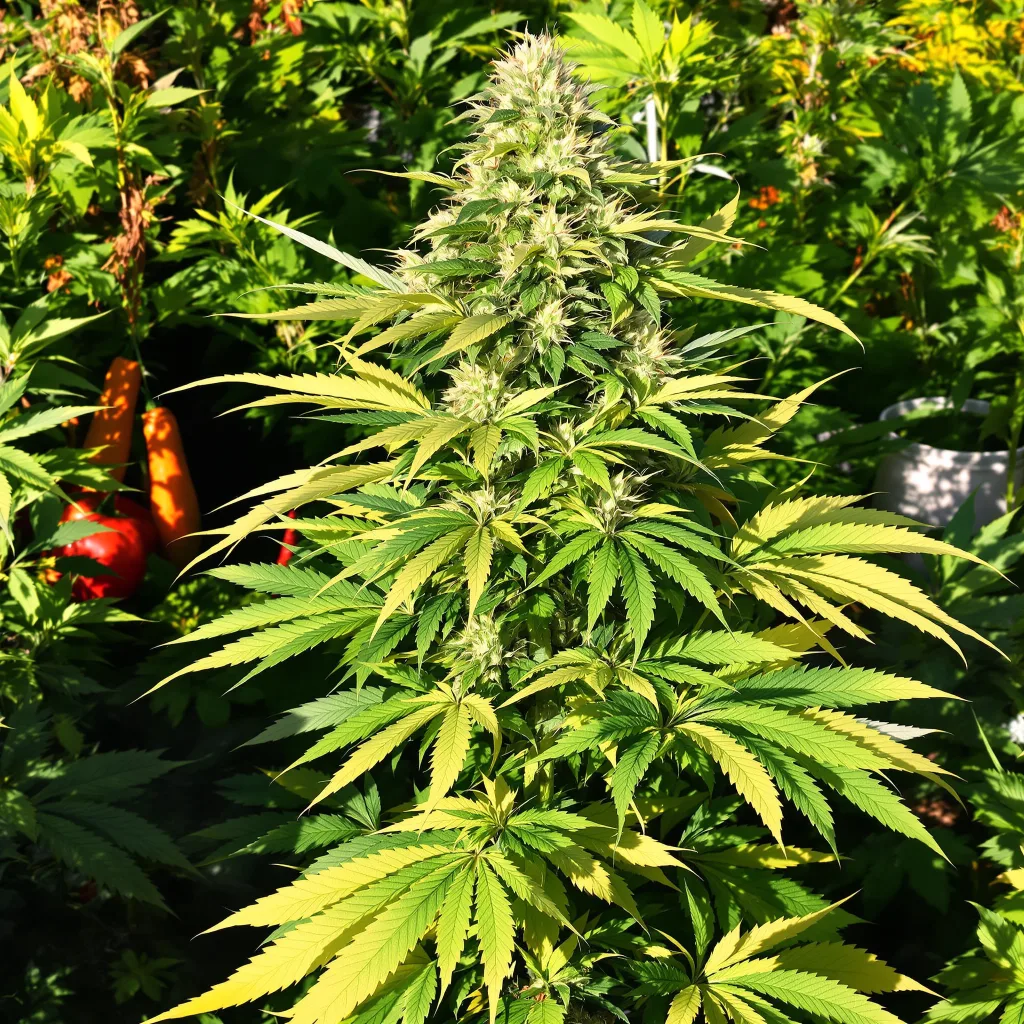 Godzilla 70% indica / 30% sativa flower with visible trichomes