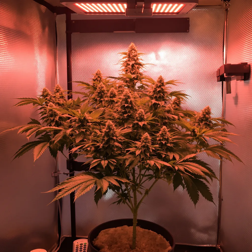 Godzilla Glue 69% indica / 31% sativa flower with visible trichomes