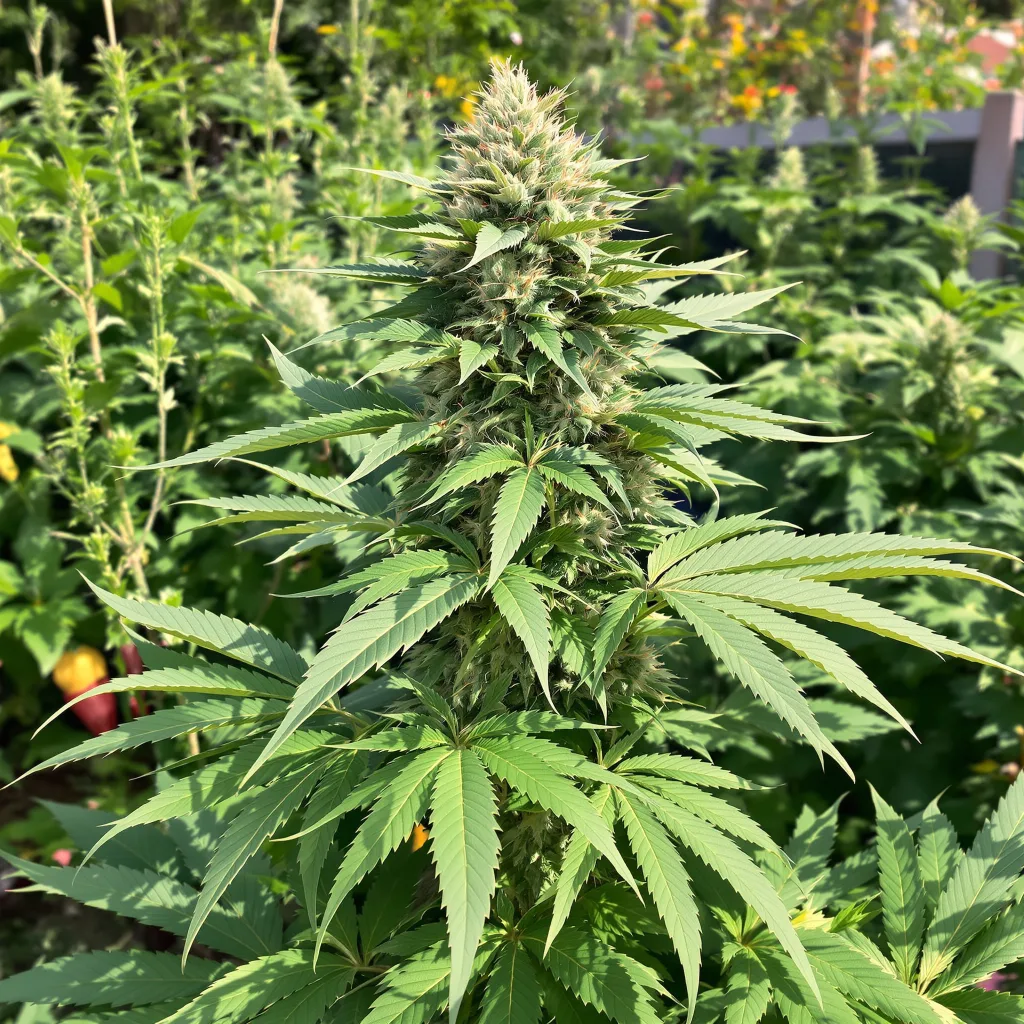Godzilla Glue 69% indica / 31% sativa flower with visible trichomes