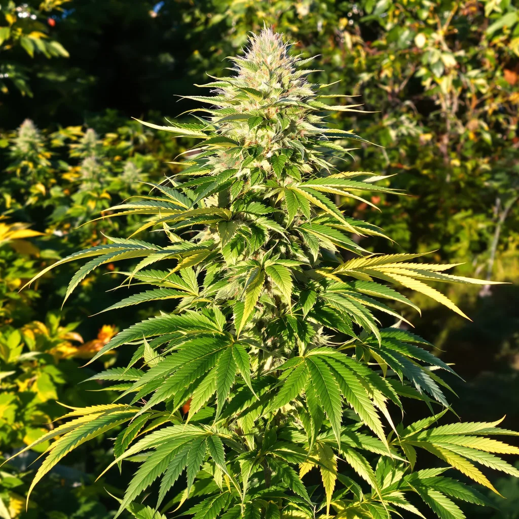 Godzilla Glue 69% indica / 31% sativa flower with visible trichomes
