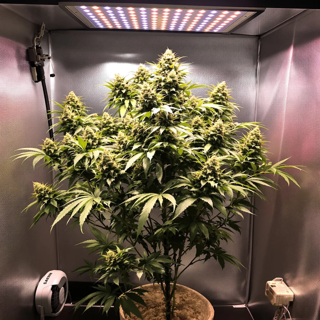 Golden Pineapple 50% indica / 50% sativa flower with visible trichomes