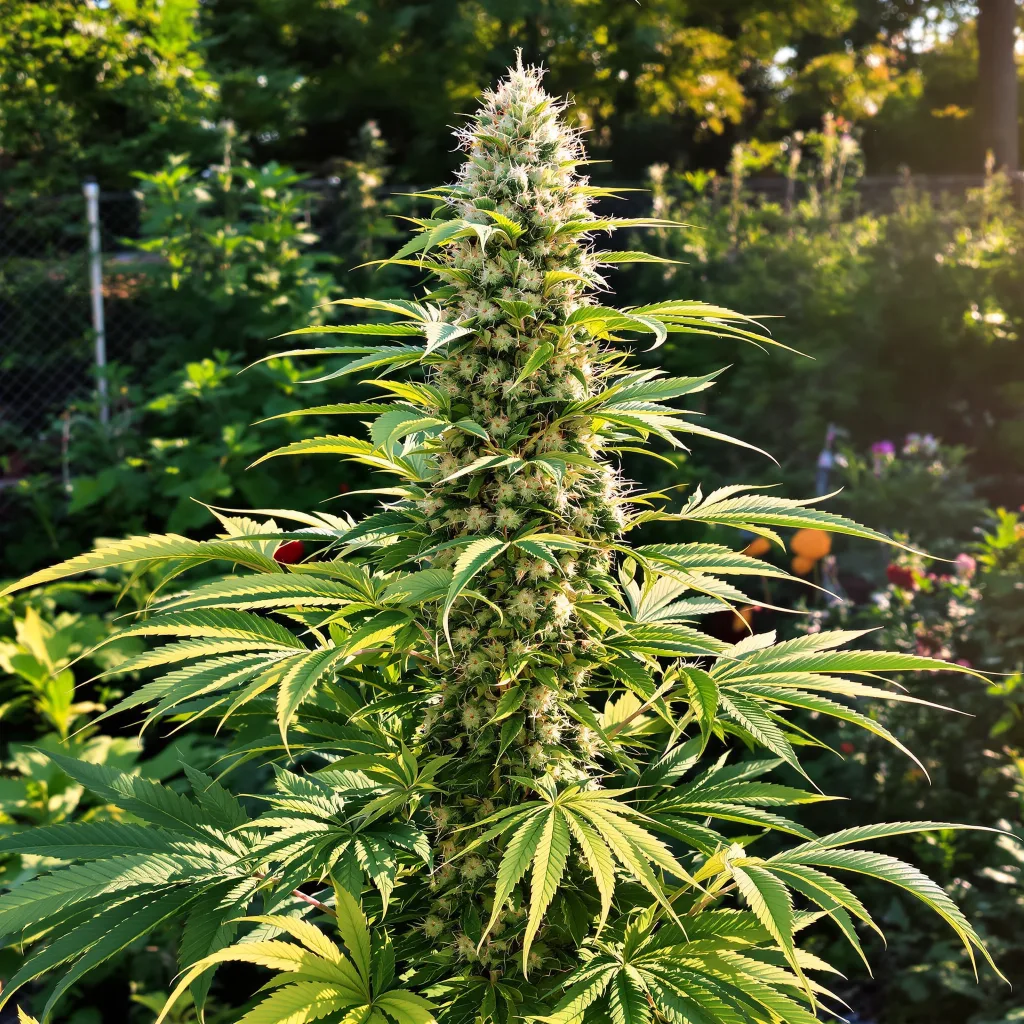 Golden Pineapple 50% indica / 50% sativa flower with visible trichomes