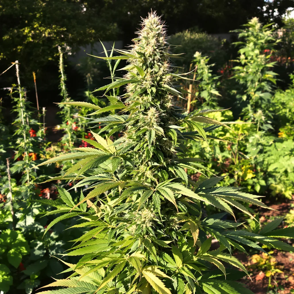 Golden Ticket 50% indica / 50% sativa flower with visible trichomes