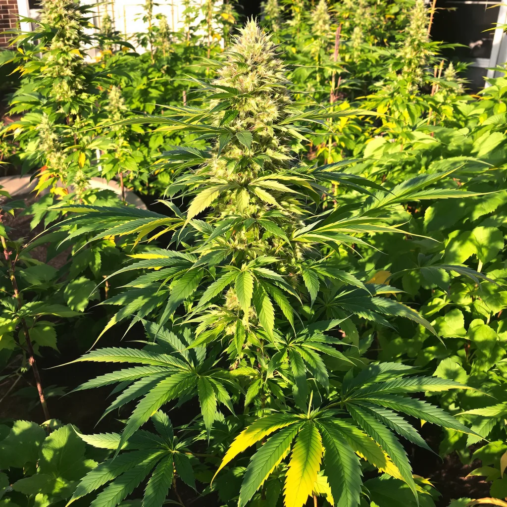 Goo 74% indica / 26% sativa flower with visible trichomes