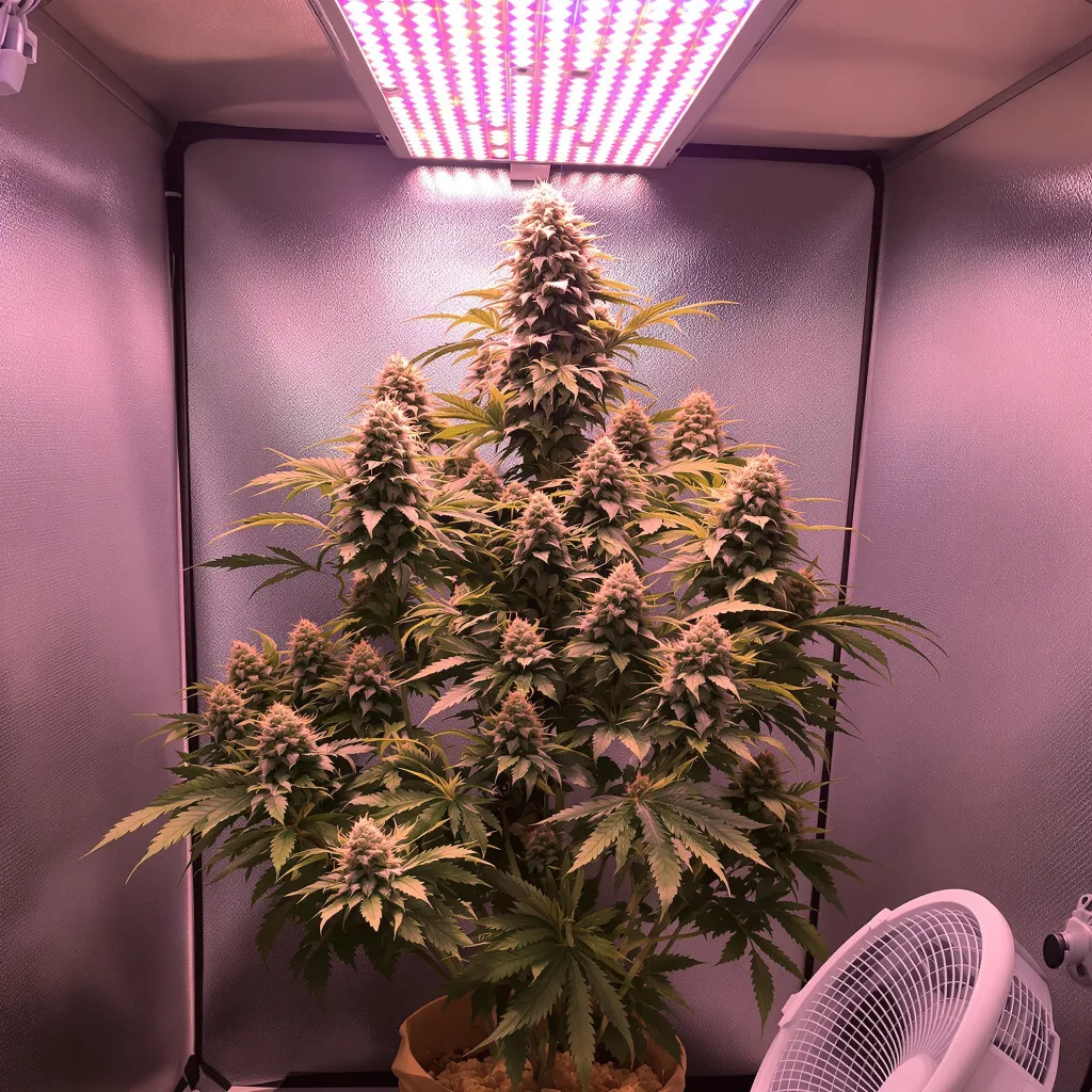 Gorilla Glue #4 60% indica / 50% sativa flower with visible trichomes