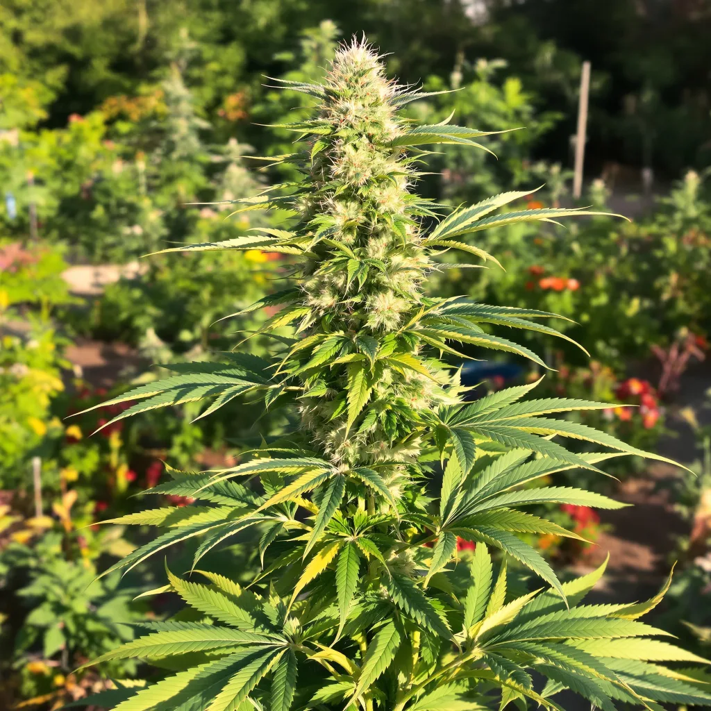 Gorilla Glue 51% indica / 49% sativa flower with visible trichomes