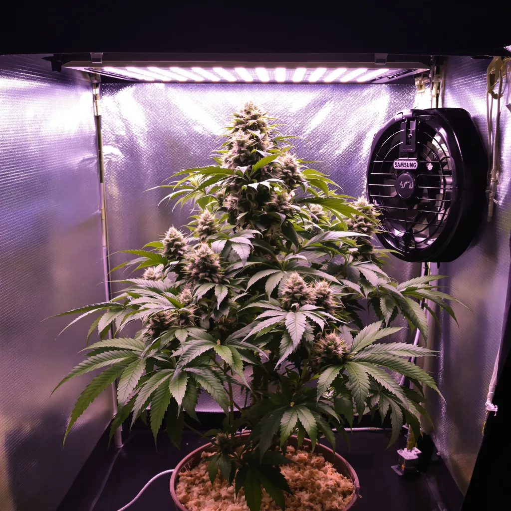 Granddaddy Purple 80% indica / 20% sativa flower with visible trichomes
