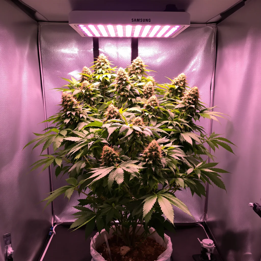 Grape Ape 68% indica / 32% sativa flower with visible trichomes