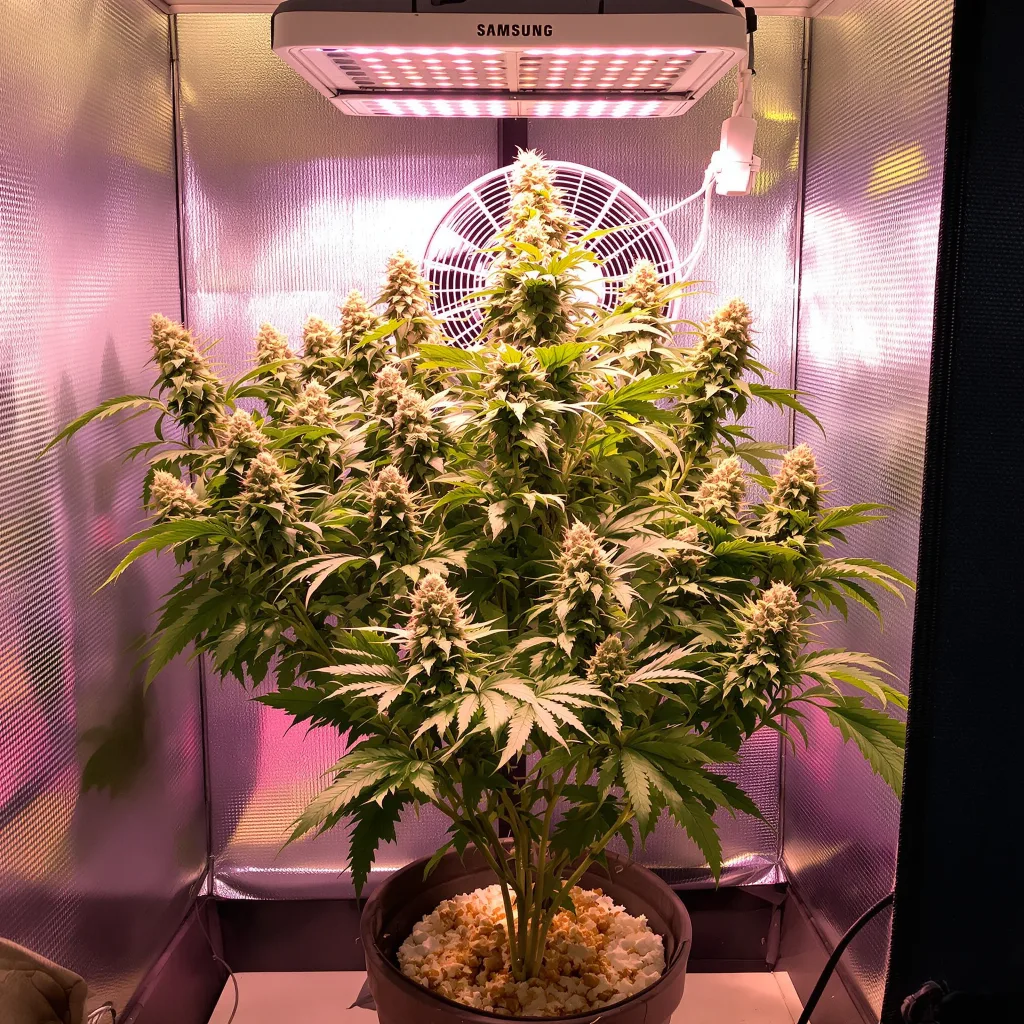 Grape God 70% indica / 30% sativa flower with visible trichomes