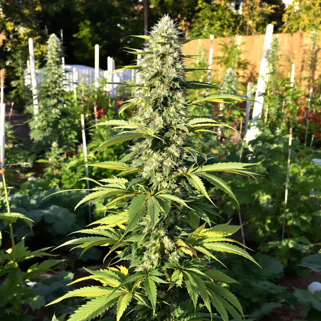 Grape Guava 41% indica / 59% sativa flower with visible trichomes