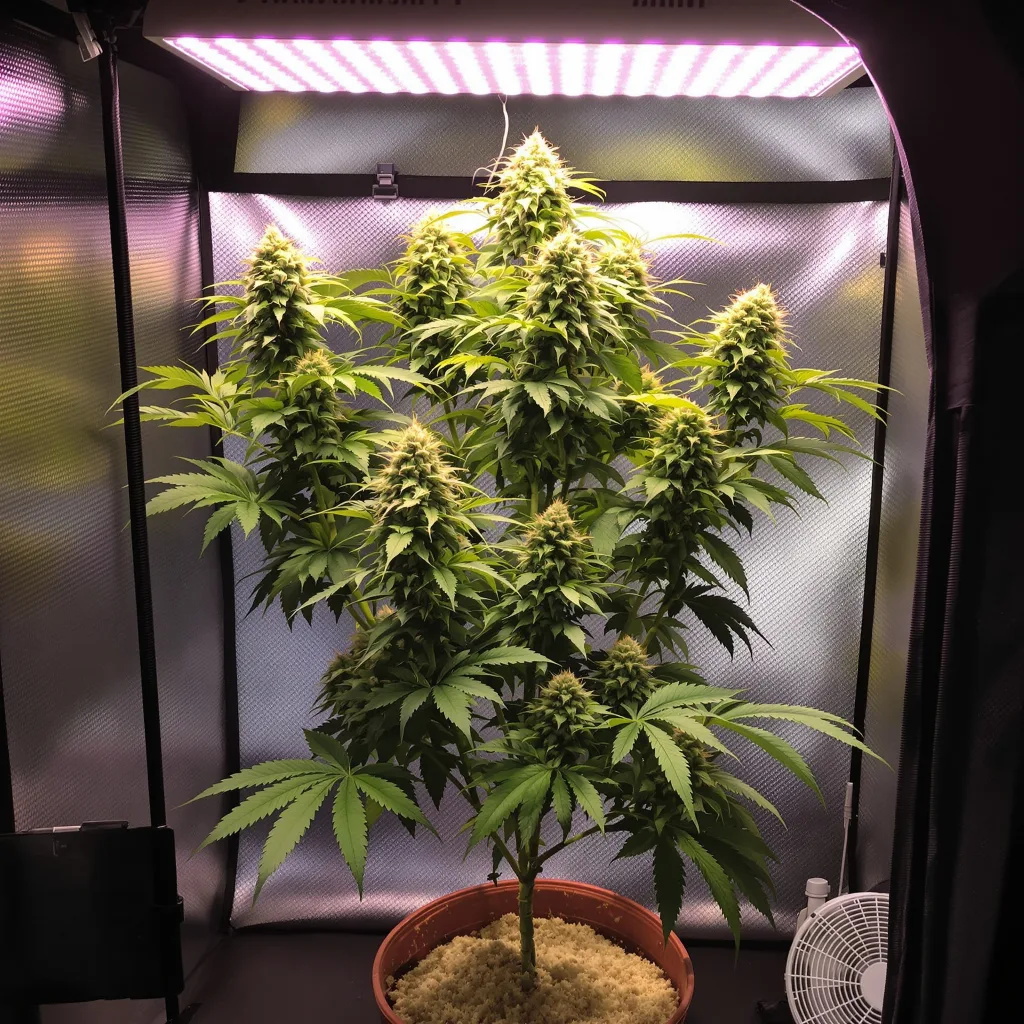 Grape Kush 40% indica / 60% sativa flower with visible trichomes