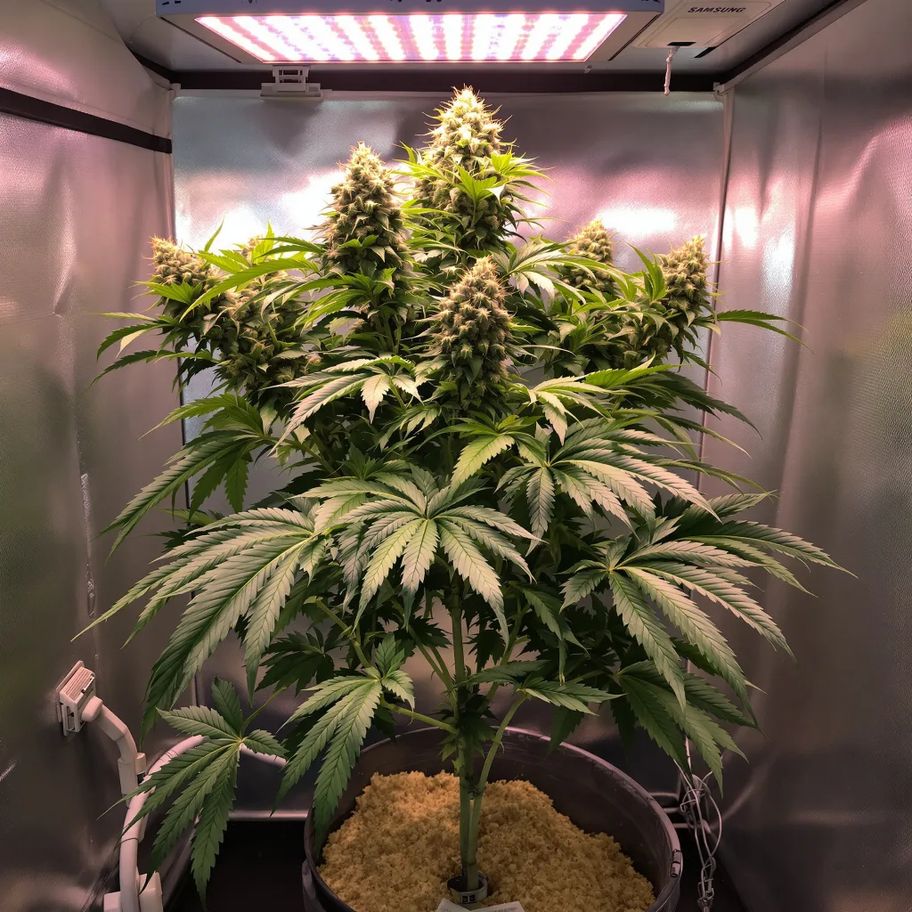 Gravity 75% indica / 25% sativa flower with visible trichomes
