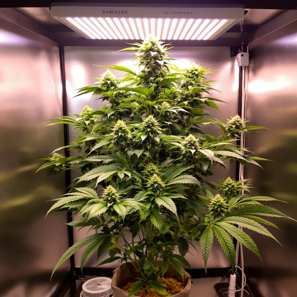 Gravity 75% indica / 25% sativa flower with visible trichomes
