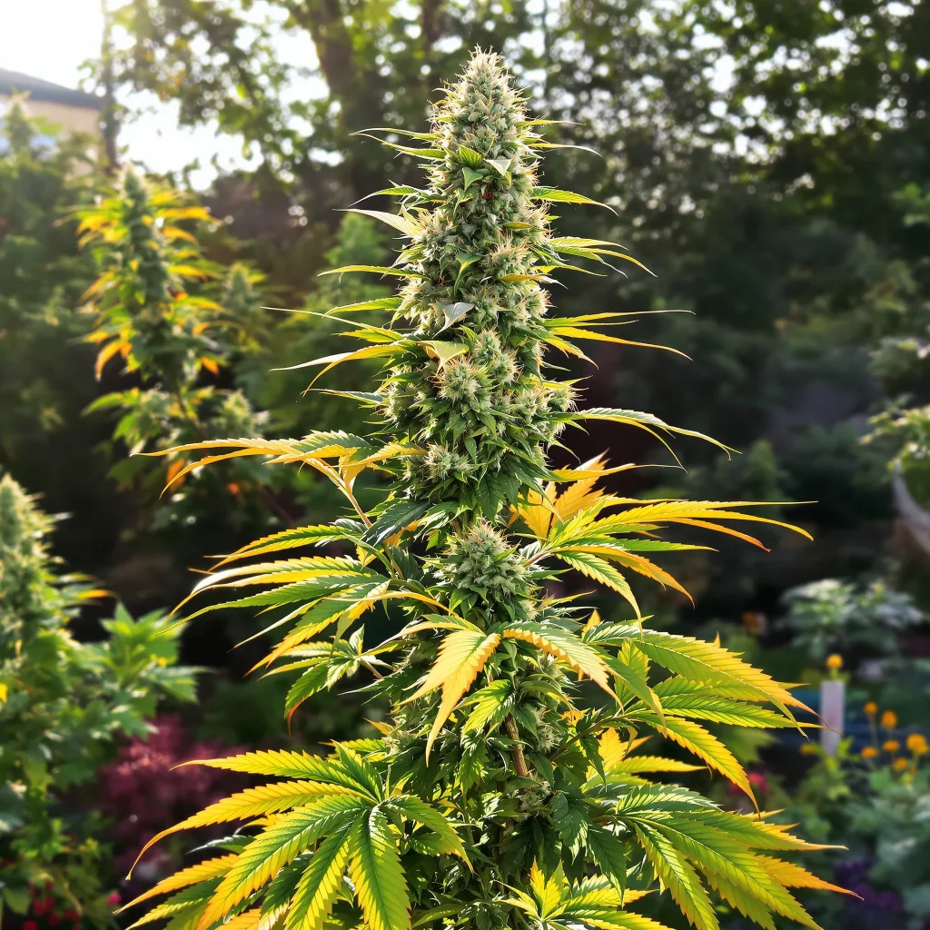 Grease Monkey 48% indica / 52% sativa flower with visible trichomes