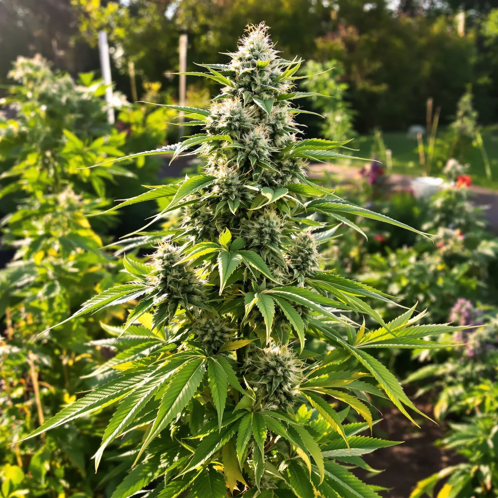 Green Candy 50% indica / 50% sativa flower with visible trichomes