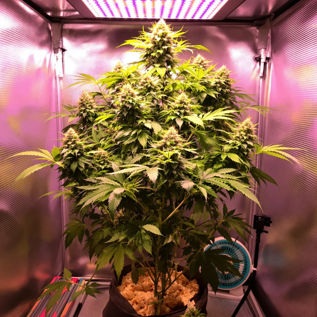 Green Cheese 56% indica / 44% sativa flower with visible trichomes