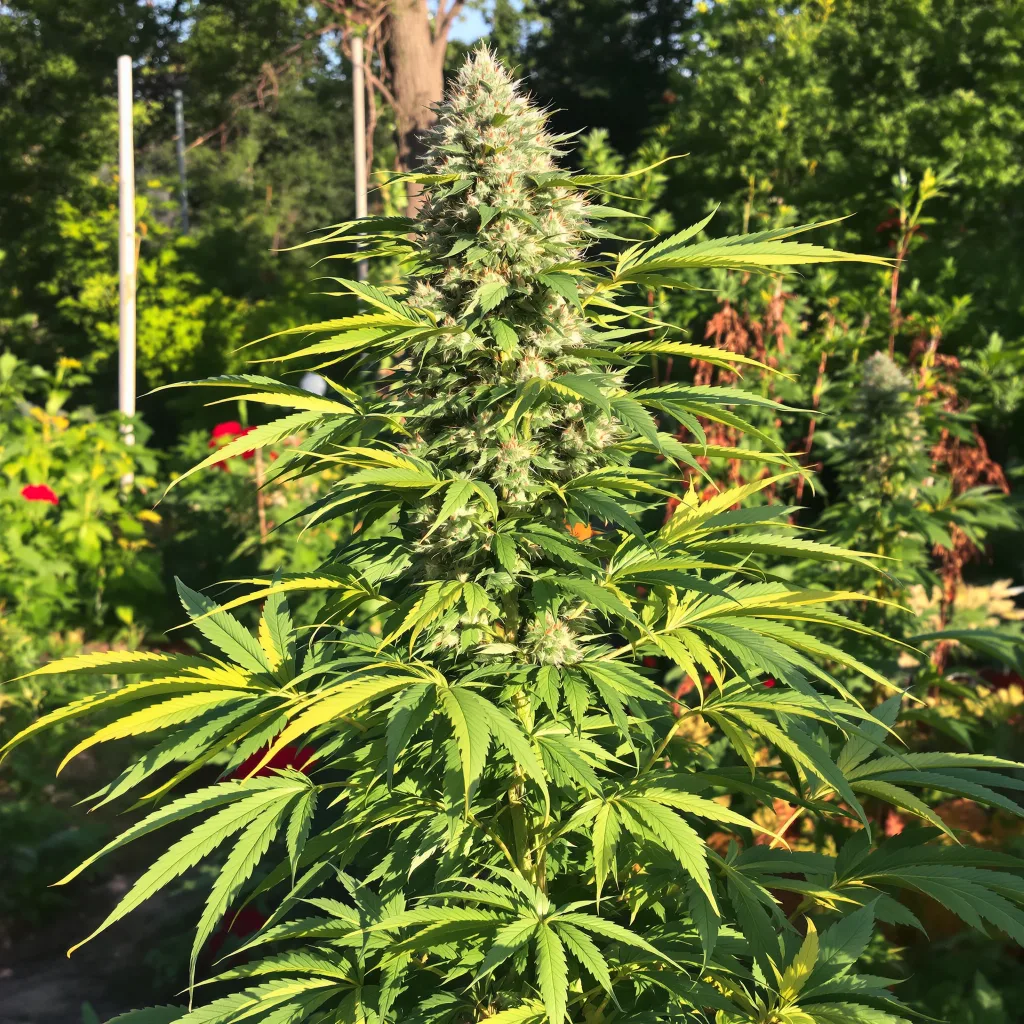 Green Cheese 56% indica / 44% sativa flower with visible trichomes