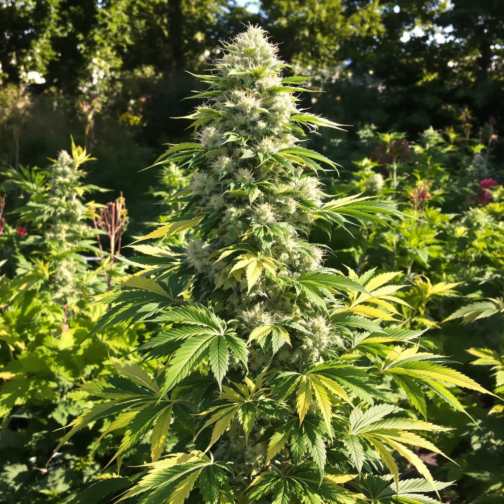 Green Crack 51% indica / 49% sativa flower with visible trichomes