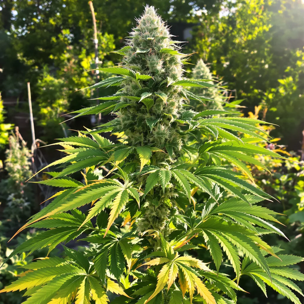 Green Crack Punch 84% indica / 16% sativa flower with visible trichomes