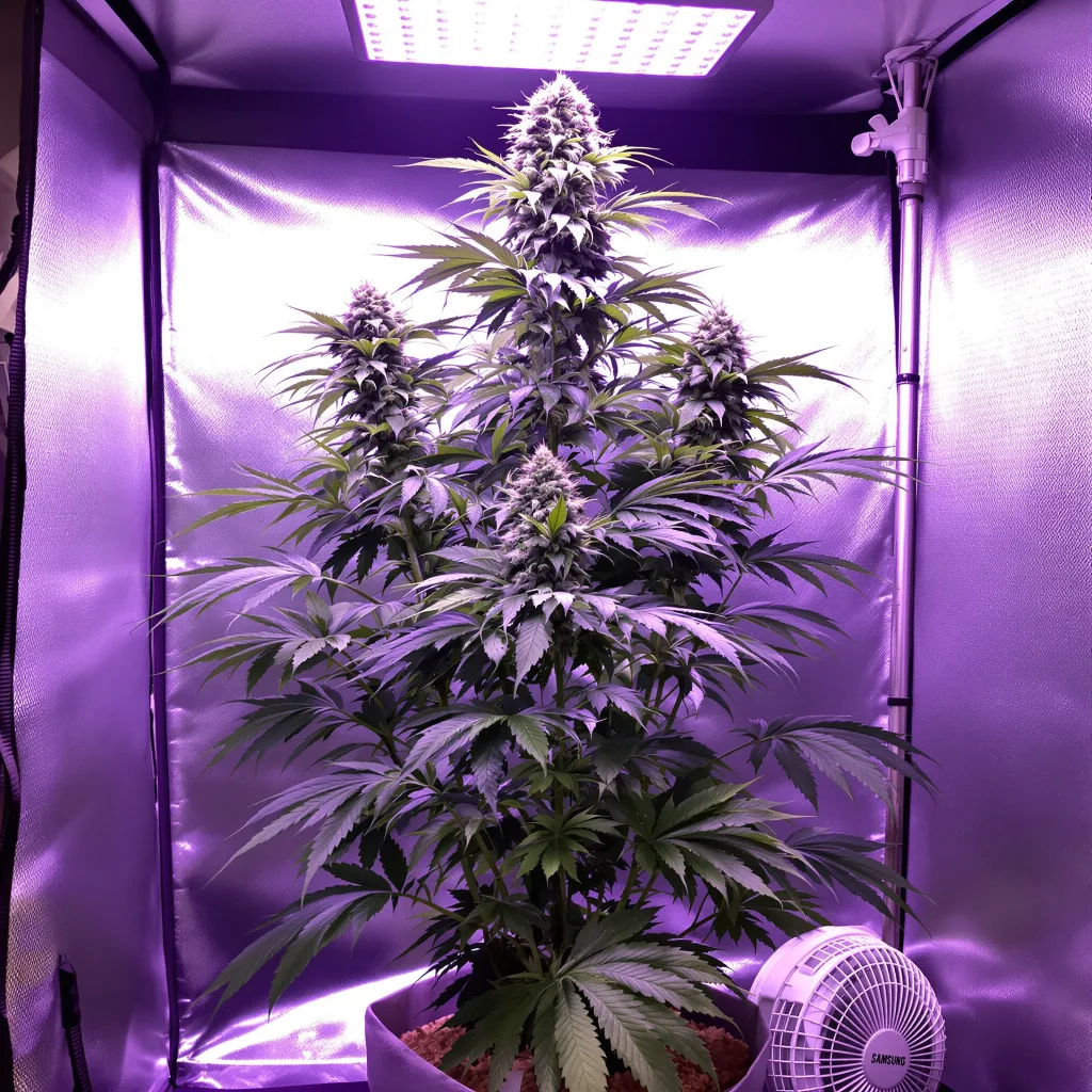 Green Dream 18% indica / 82% sativa flower with visible trichomes
