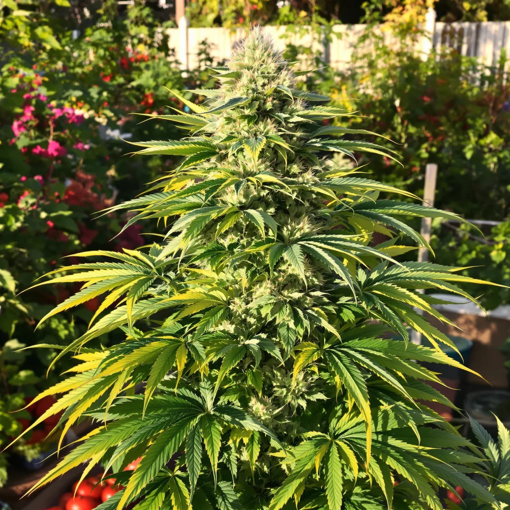 Green Goddess 75% indica / 25% sativa flower with visible trichomes
