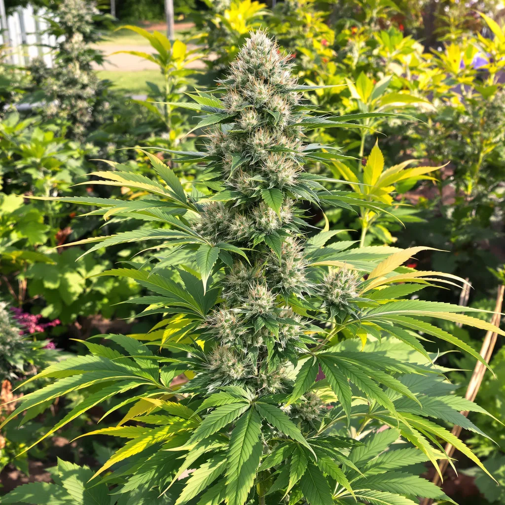 Green Kush 36% indica / 64% sativa flower with visible trichomes
