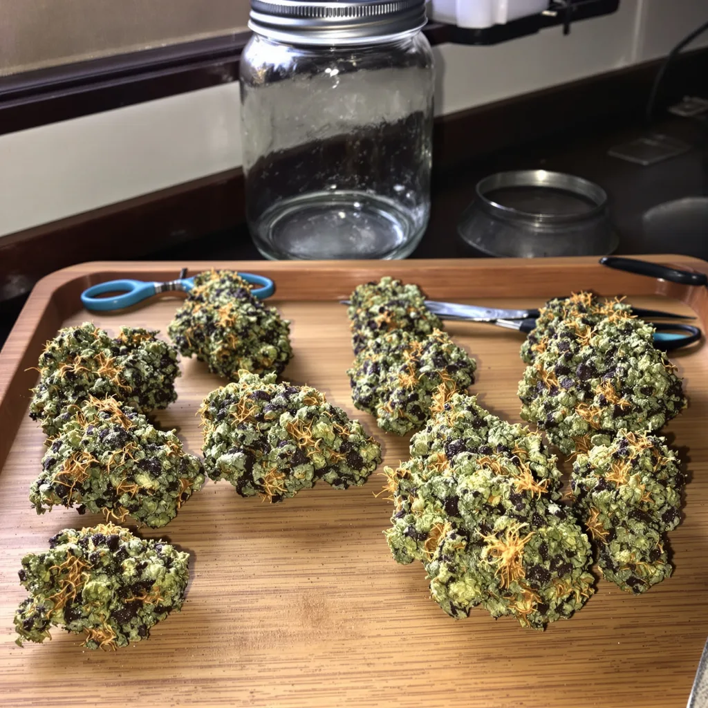 Green Love Potion 76% indica / 24% sativa flower with visible trichomes