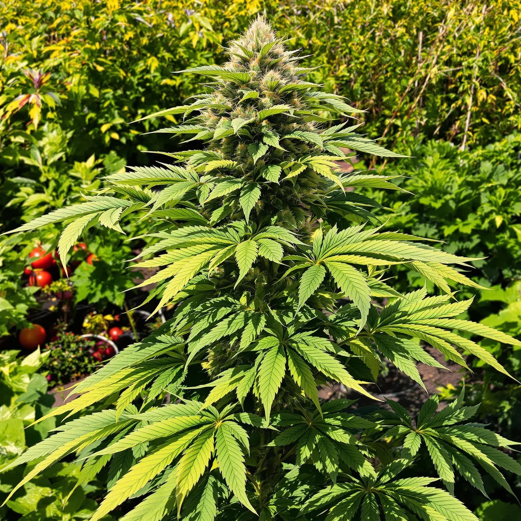 Green Love Potion 76% indica / 24% sativa flower with visible trichomes