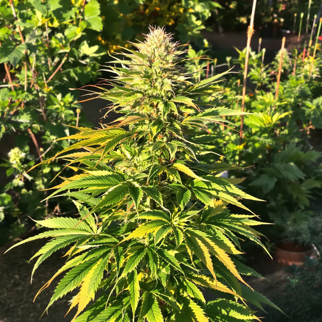Green Poison 80% indica / 20% sativa flower with visible trichomes