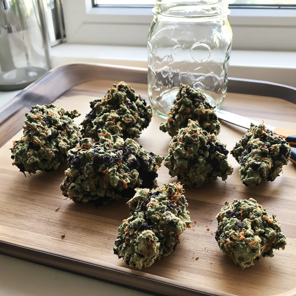 Green Ribbon 78% indica / 22% sativa flower with visible trichomes