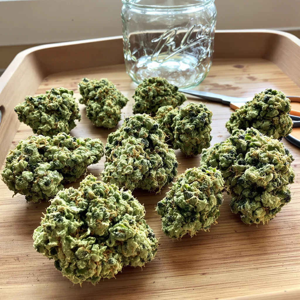 Grilled Cheese 22% indica / 78% sativa flower with visible trichomes