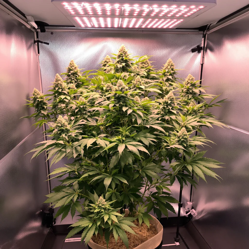 Grimace 79% indica / 21% sativa flower with visible trichomes