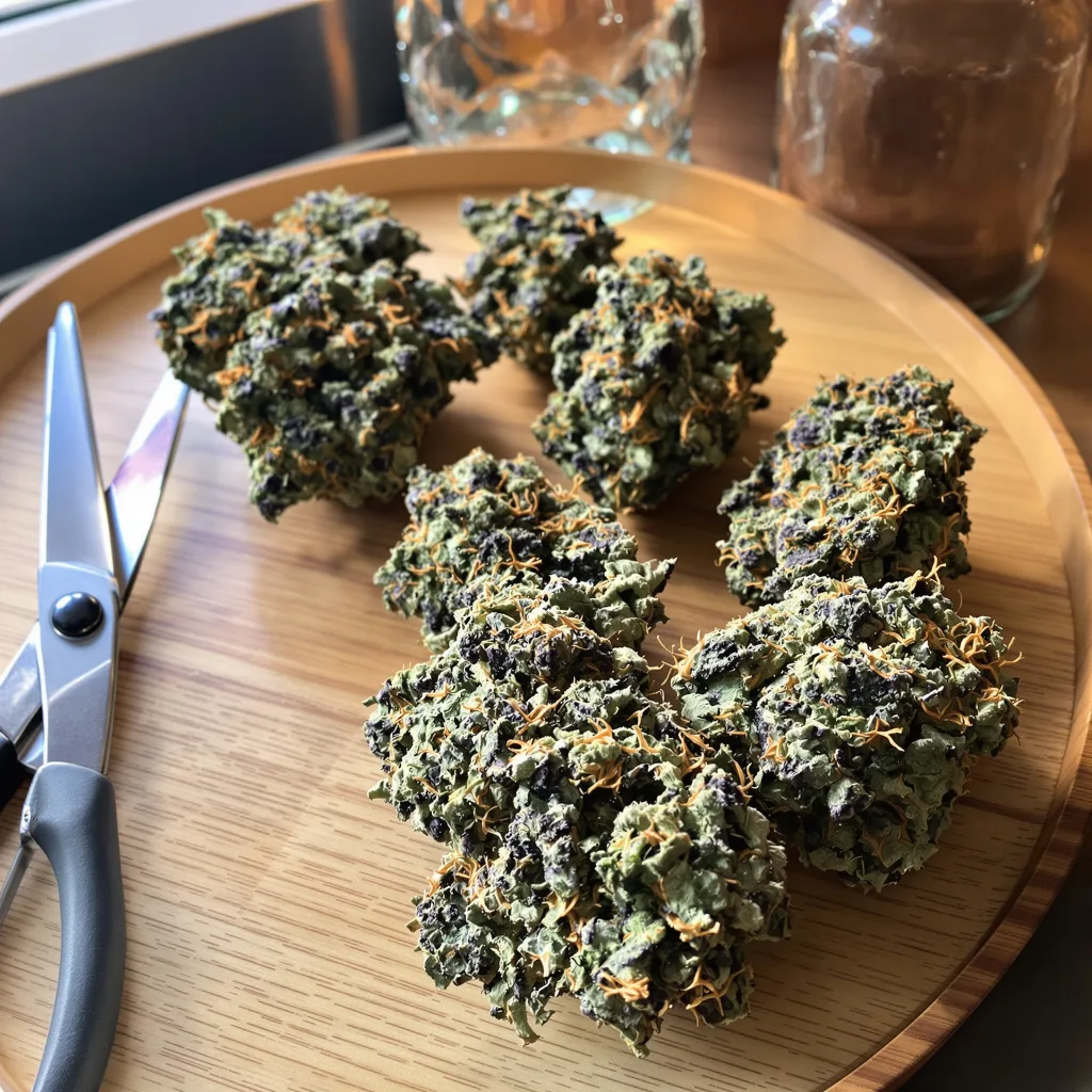 Guard Dawg 88% indica / 12% sativa flower with visible trichomes