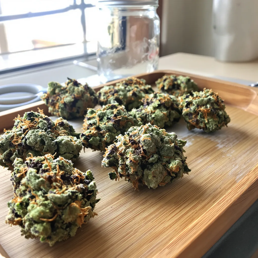 Guptilla 58% indica / 42% sativa flower with visible trichomes