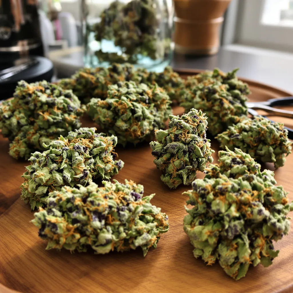 Guptilla 58% indica / 42% sativa flower with visible trichomes