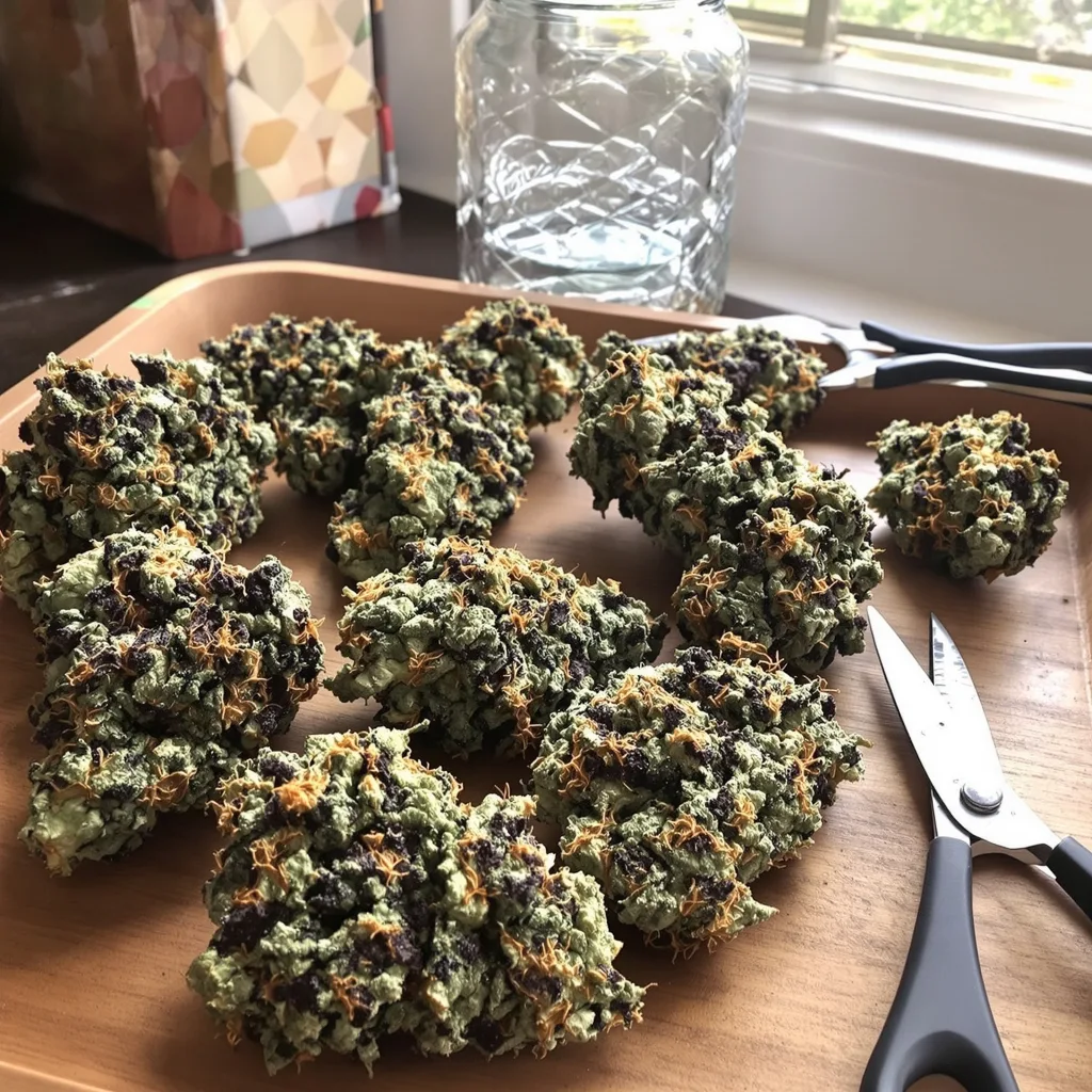 Hammerhead 71% indica / 29% sativa flower with visible trichomes