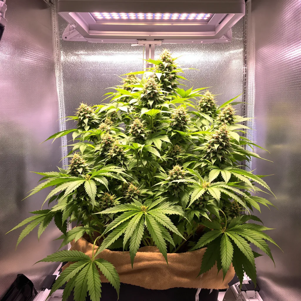Harmonia 84% indica / 16% sativa flower with visible trichomes