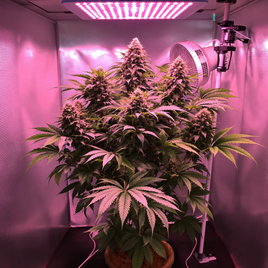 Hash Plant 80% indica / 20% sativa flower with visible trichomes