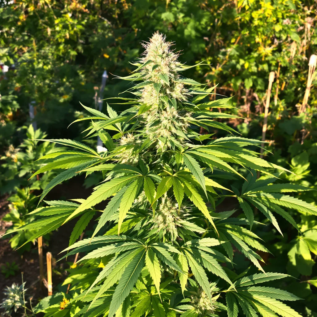 Hash Plant 80% indica / 20% sativa flower with visible trichomes