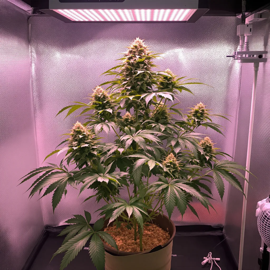 Hashberry 70% indica / 30% sativa flower with visible trichomes