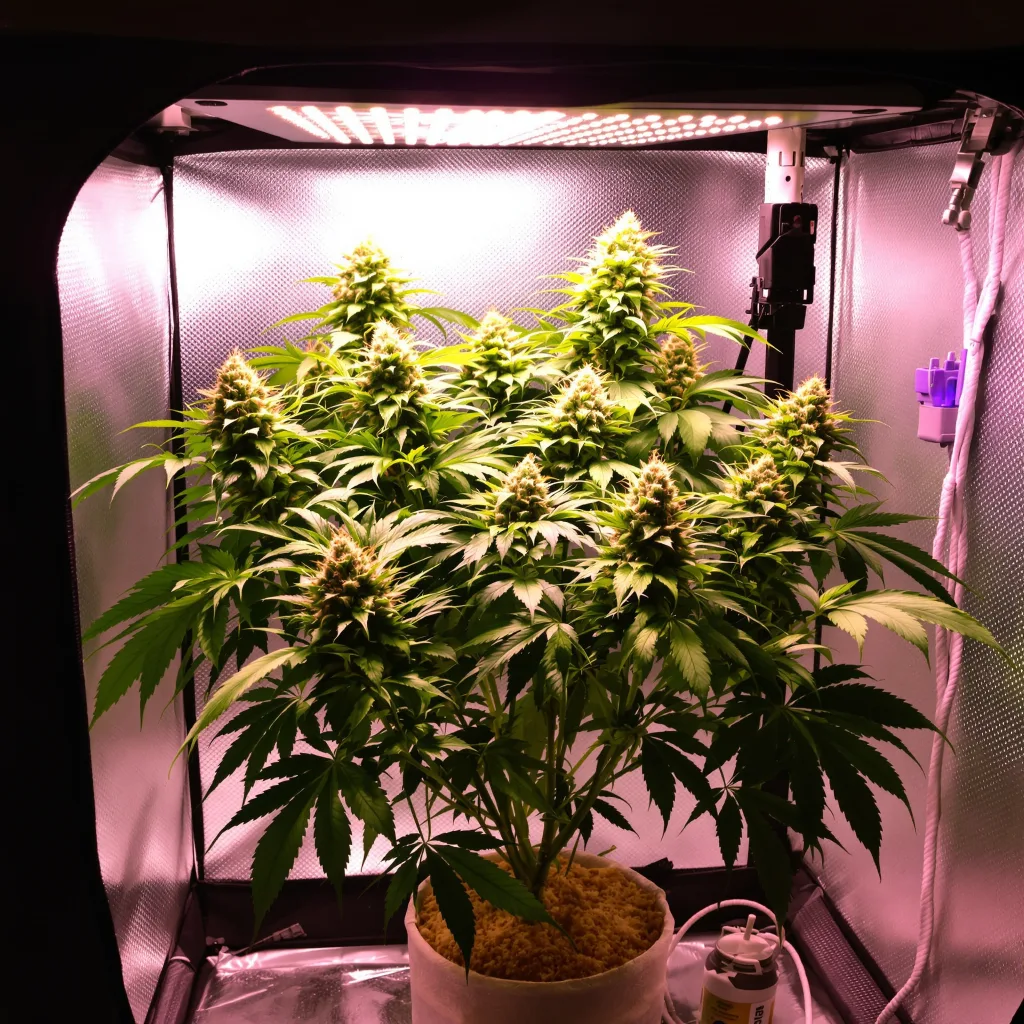 Hashberry 70% indica / 30% sativa flower with visible trichomes
