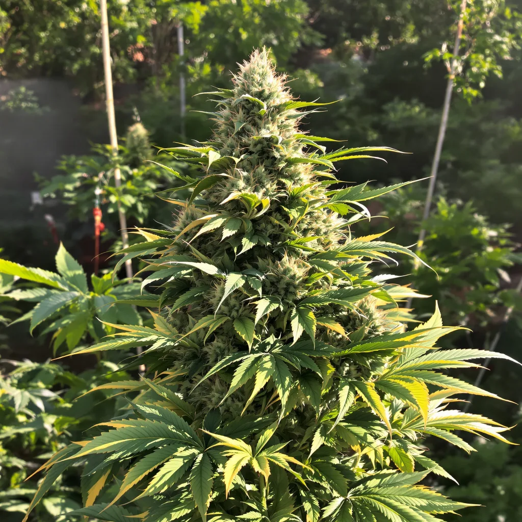 Hawaiian 84% indica / 16% sativa flower with visible trichomes