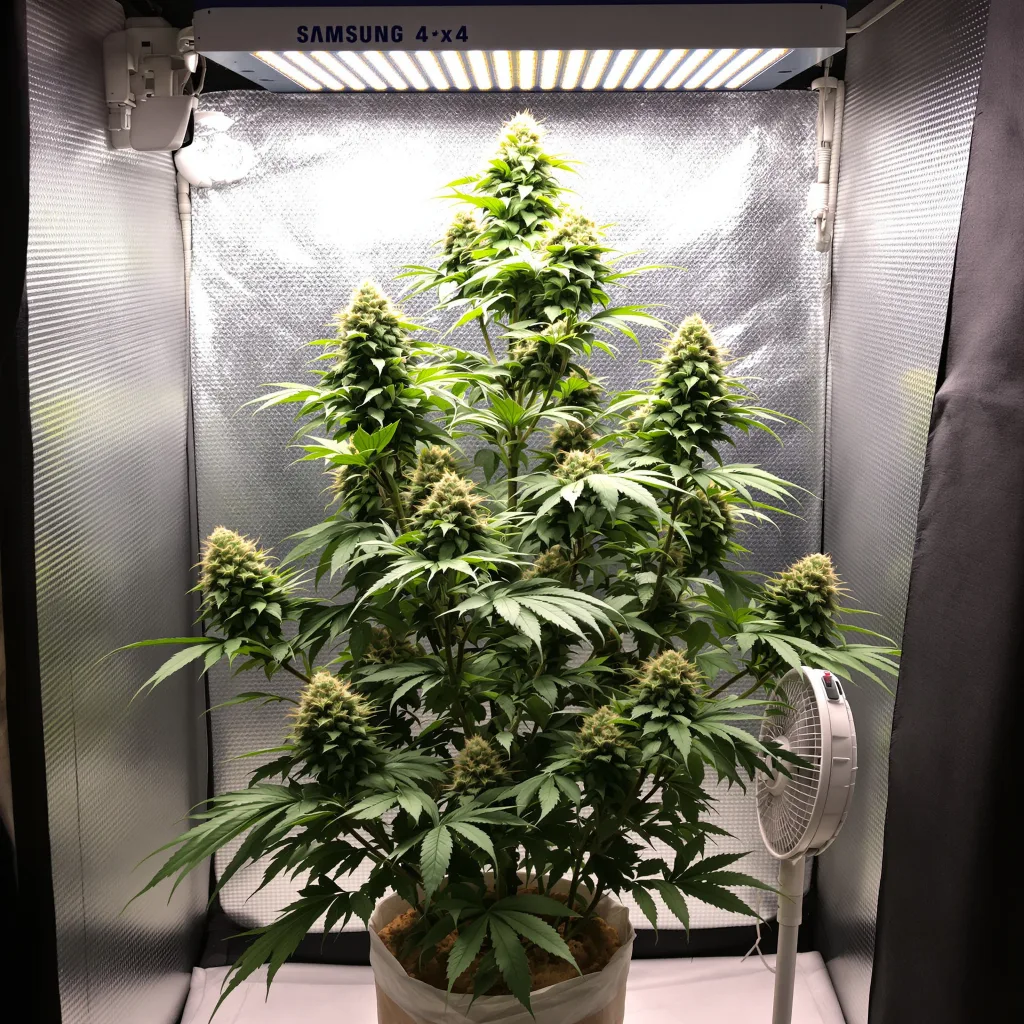 Head Cheese 40% indica / 60% sativa flower with visible trichomes