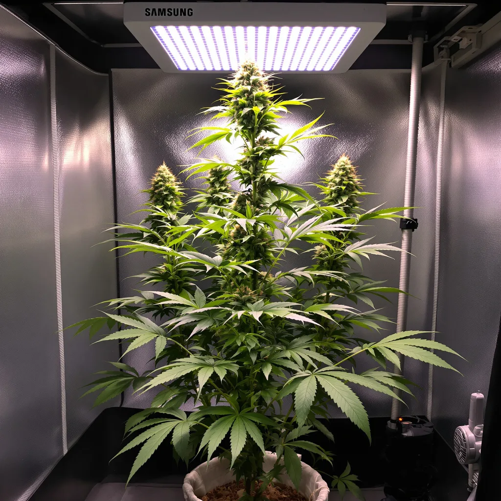 Hektol 21% indica / 79% sativa flower with visible trichomes