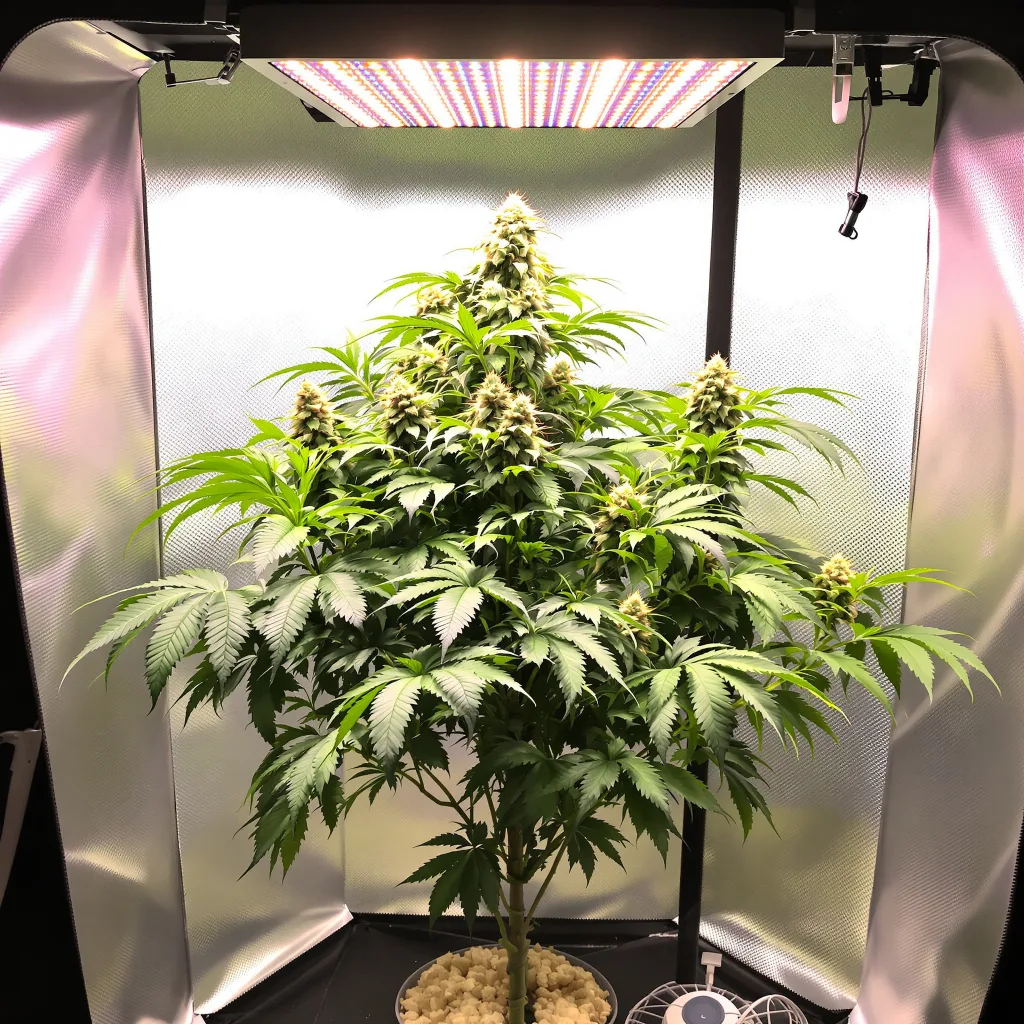 Hell's OG 80% indica / 20% sativa flower with visible trichomes