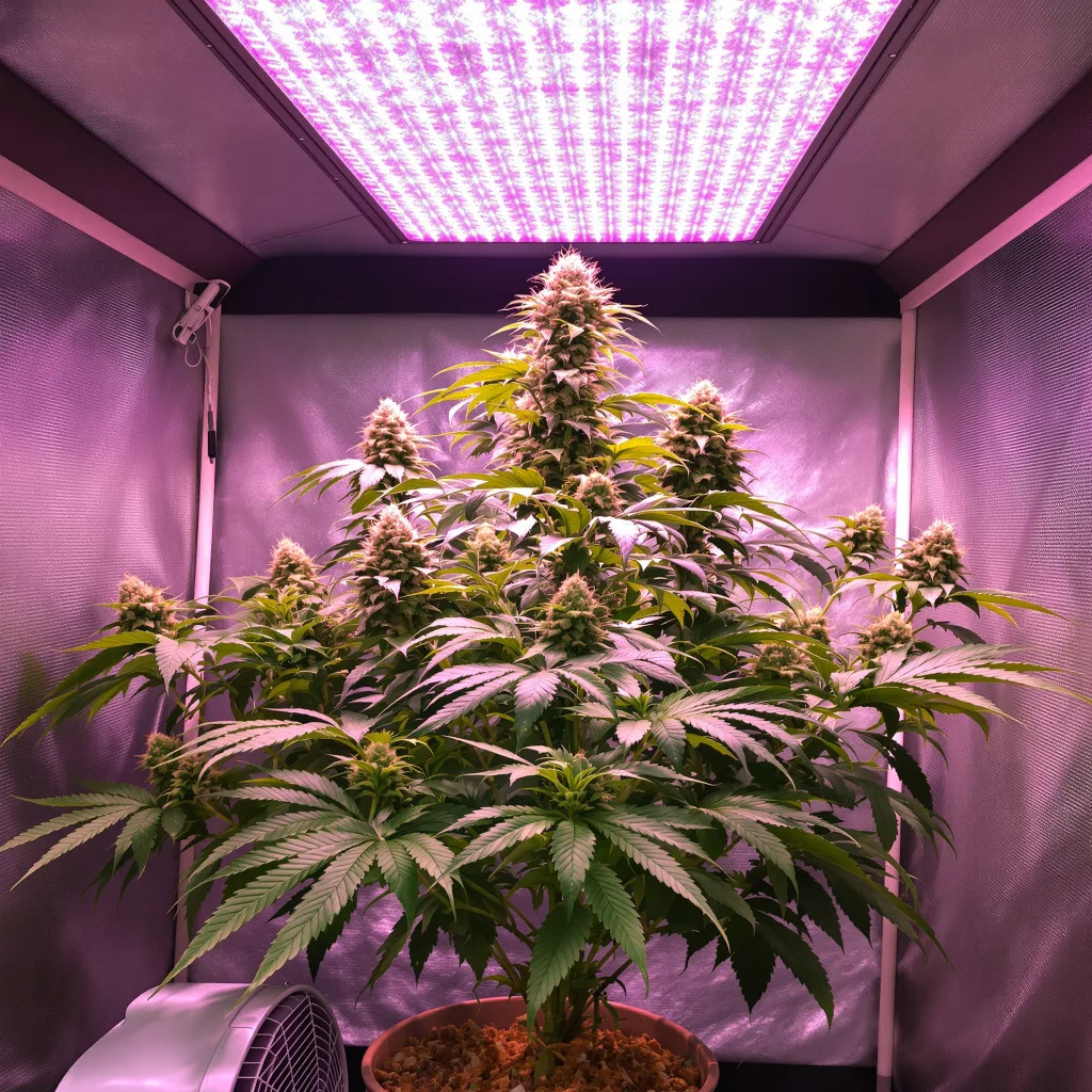 Hells OG Haze 87% indica / 13% sativa flower with visible trichomes