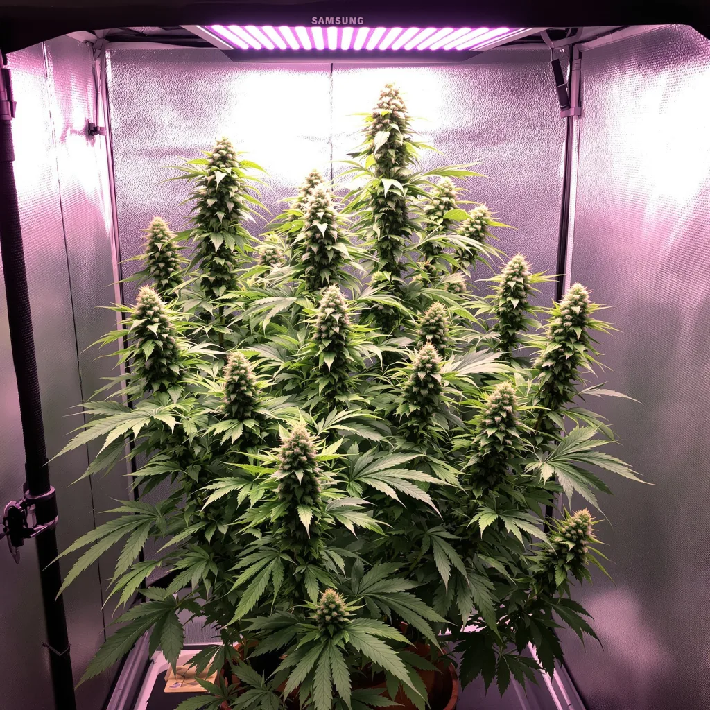Hempstar 10% indica / 80% sativa flower with visible trichomes