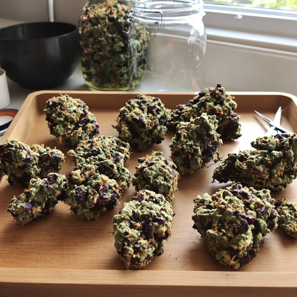 Herijuana 68% indica / 32% sativa flower with visible trichomes