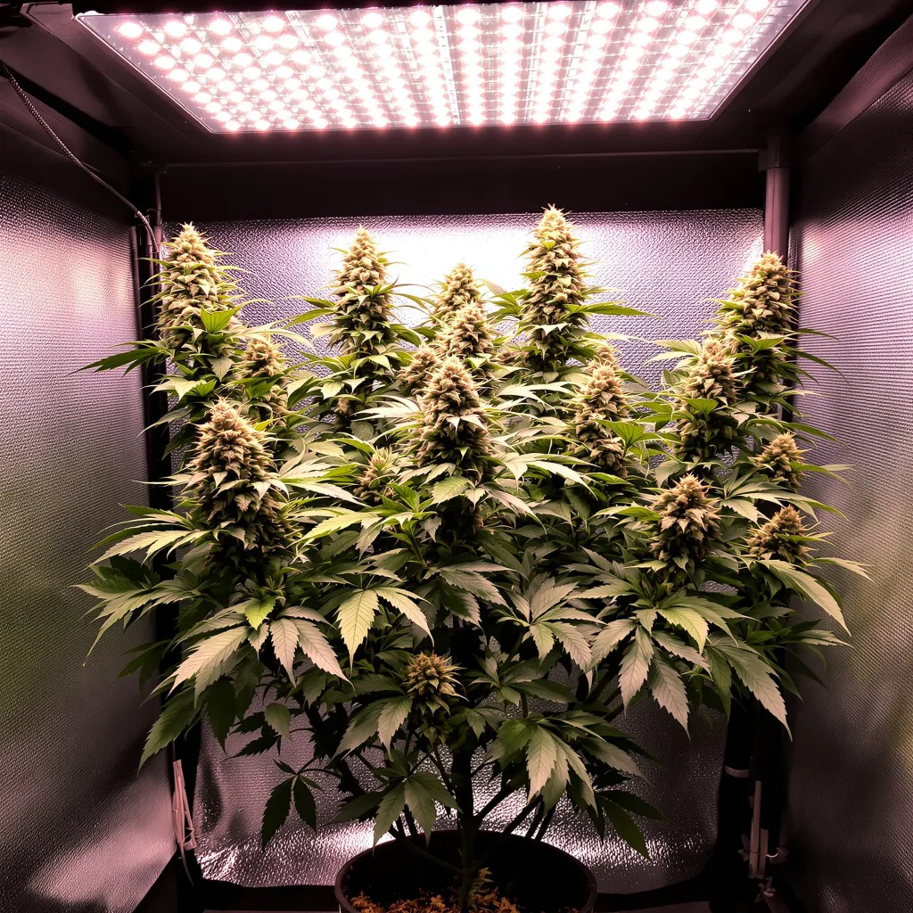 Hindu Skunk 70% indica / 30% sativa flower with visible trichomes